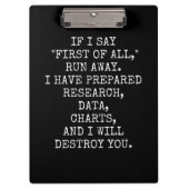 If I say First of all, run away, Klembord (Voorkant)