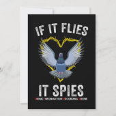 If It Flies It Spies Birds Are Not Real Funny Dron Kaart (Voorkant)