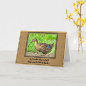 If It Walks Like a Duck - Birthday Card Kaart (Gele Bloem)