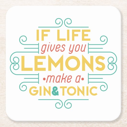 If life gives you lemons, make gin and tonic kartonnen onderzetters (Voorkant)