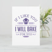 If Like You I Will Bake For You Bedankkaart (Staand voorkant)