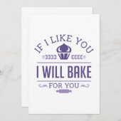 If Like You I Will Bake For You Bedankkaart (Voorkant / Achterkant)