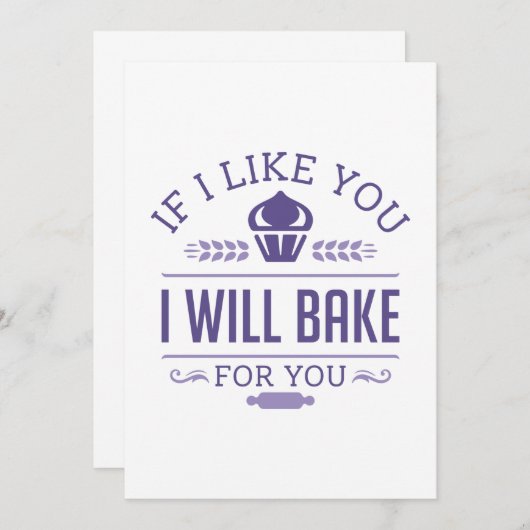 If Like You I Will Bake For You Bedankkaart (Voorkant / Achterkant)