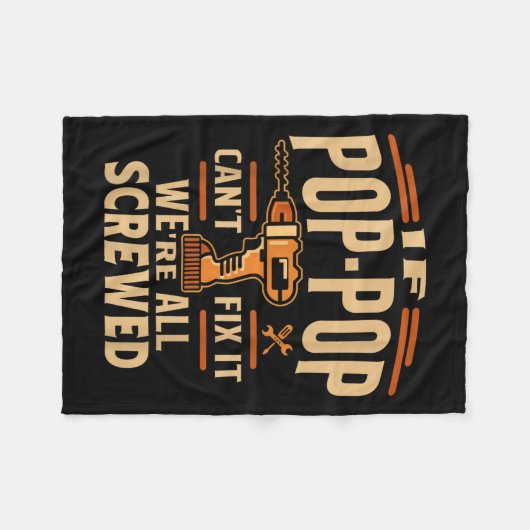 If P-p Cant Fix It - Grandparents Day  Fleece Deken (Voorkant (Horizontaal))