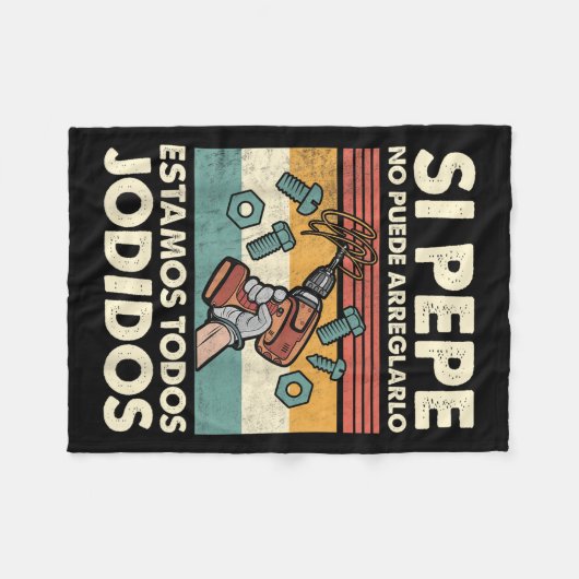 If Pepe Can't Fix - Mexican Spanish Name  Fleece Deken (Voorkant (Horizontaal))