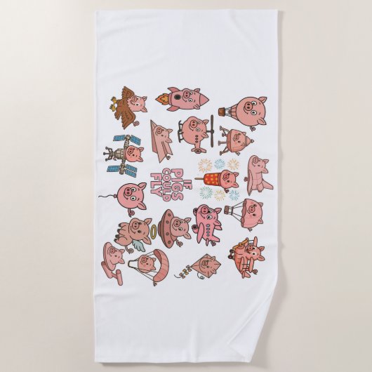 If pigs could fly - Beach towel Strandlaken (Voorkant)