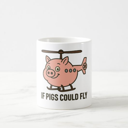 If pigs could fly - helicopter koffiemok (Center)