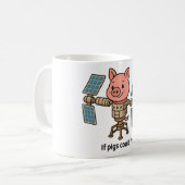 If pigs could fly - Piggie space station Koffiemok (Voorkant links)