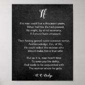 If Poem by Reginald H. C. Dodge Black and White Poster (Voorkant)