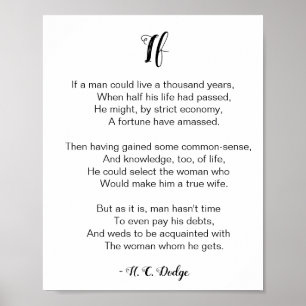 If Poem by Reginald H.C. Dodge Poster