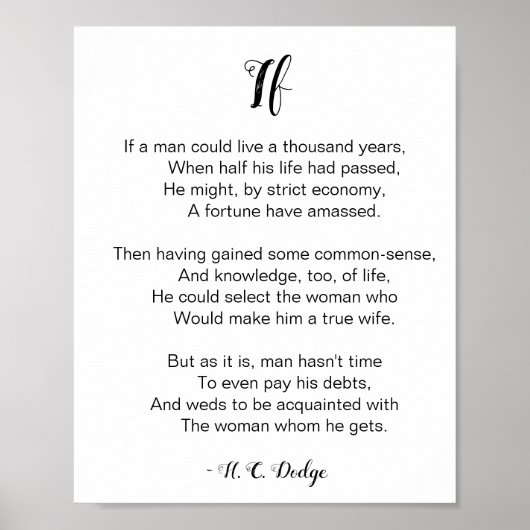 If Poem by Reginald H.C. Dodge Poster (Voorkant)