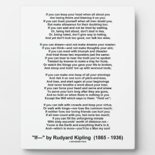If- Poem by Rudyard Kipling (No Kipling Afbeelding Fotoplaat