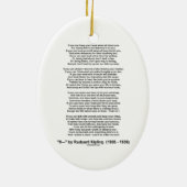 If- Poem by Rudyard Kipling (No Kipling Afbeelding Keramisch Ornament (Achterkant)
