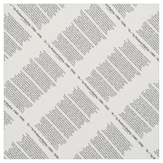 If- Poem by Rudyard Kipling (No Kipling Afbeelding Stof (Swatch)