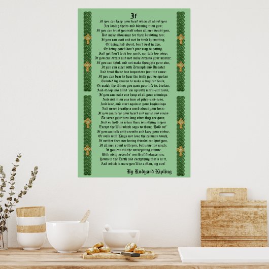 "IF"-proza van Rudyard Kipling Poster (Keuken)