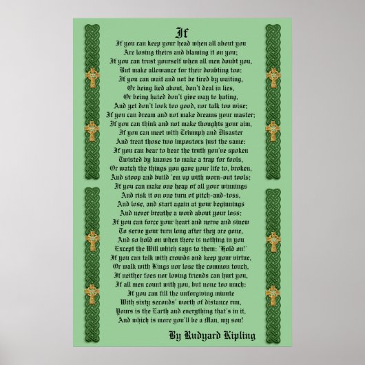 "IF"-proza van Rudyard Kipling Poster (Voorkant)