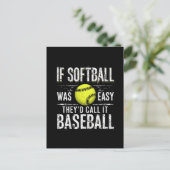 If Softball Was Easy They d Call It Baseball Feestdagenkaart (Staand voorkant)