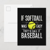 If Softball Was Easy They d Call It Baseball Feestdagenkaart (Voorkant / Achterkant)