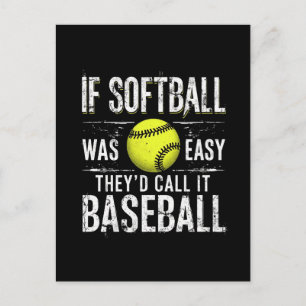 If Softball Was Easy They d Call It Baseball Feestdagenkaart