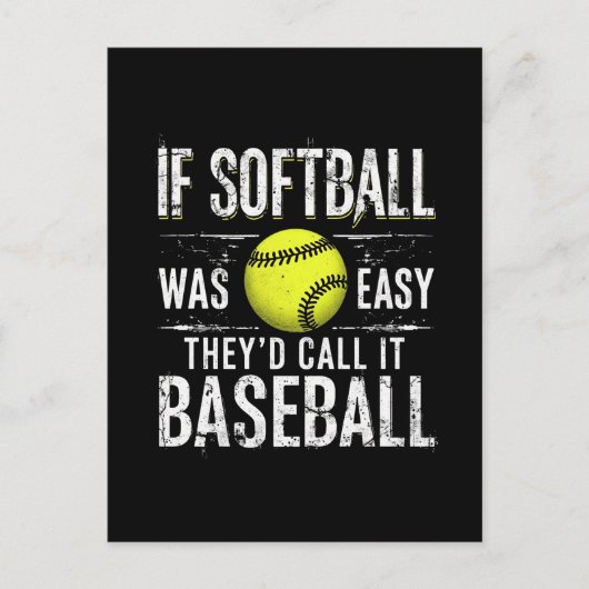 If Softball Was Easy They d Call It Baseball Feestdagenkaart (Voorkant)