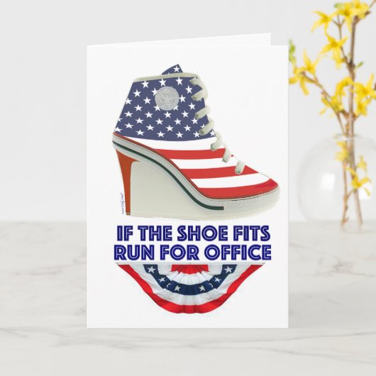 If the Shoe Fits Customizable Birthday Card Kaart (Gele Bloem)