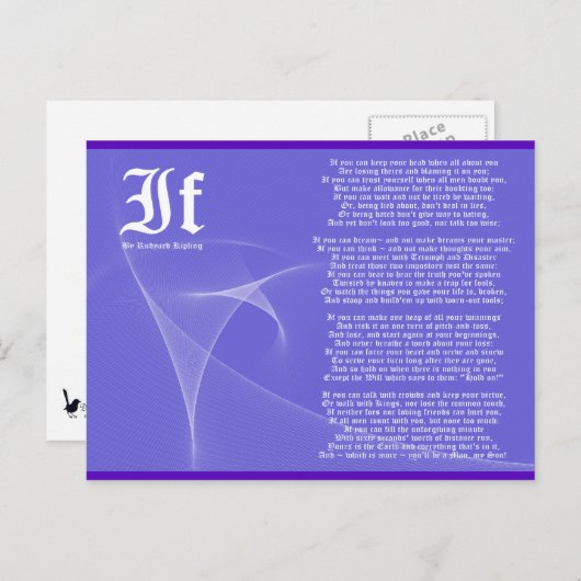 IF van Rudyard Kipling Paarse Briefkaart (Voorkant / Achterkant)