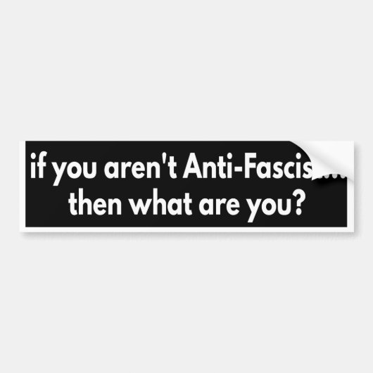 if you aren't Anti-Fascist... then what are you? B Bumpersticker (Voorkant)