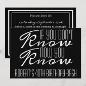 "If You Don't Know"-feest  Kaart (Voorkant / Achterkant)