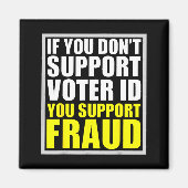 If You Don't Suprt Voter Id You Suprt F.raud  Magneet (Voorkant)