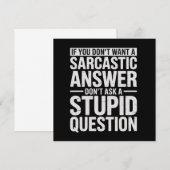 If You Dont Want a Sarcastic Answer Dont Ask Me  Kaart (Voorkant / Achterkant)