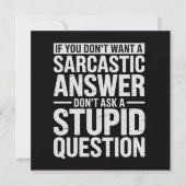 If You Dont Want a Sarcastic Answer Dont Ask Me  Kaart (Voorkant)