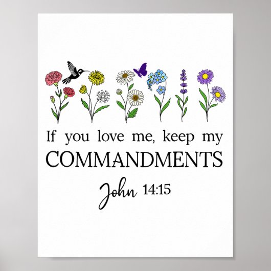 If You Love Keep My Commandments John 14_15 Bible Poster (Voorkant)