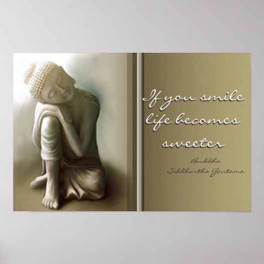 If you smile...Buddha Quote Poster (Voorkant)