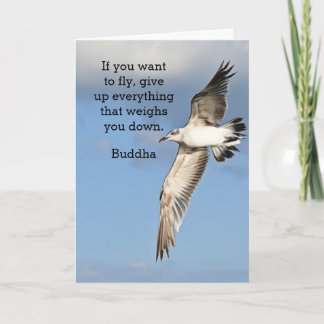 If you want to fly -Buddha Quote Kaart