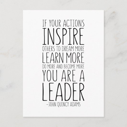 If Your Actions Inspire Others, John Quincy Adams Briefkaart (Voorkant)