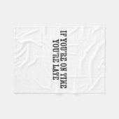 If You're On Time You're Late Military Moto Motiva Fleece Deken (Voorkant (Horizontaal))