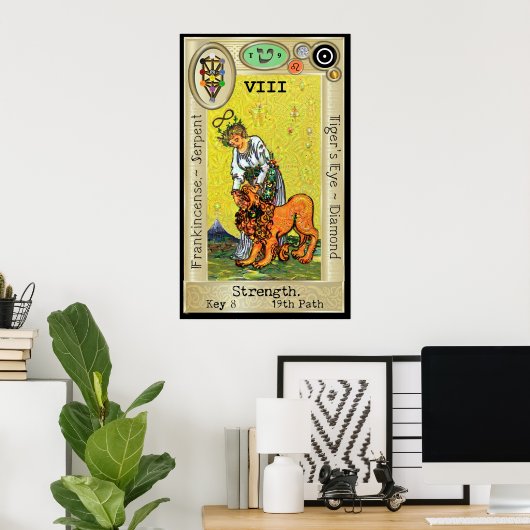 Ifdawn DeepDream Tarot Key 8 ~ Sterkte Poster (Thuiskantoor)