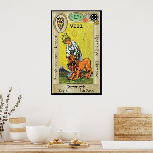 Ifdawn DeepDream Tarot Key 8 ~ Sterkte Poster (Keuken)