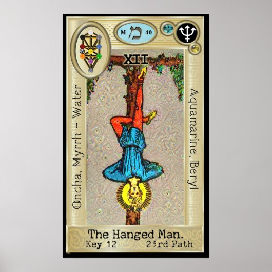 Ifdawn Deepdroom Tarot Key 12 ~ Hanged Man Poster (Voorkant)
