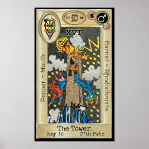 Ifdawn Deepdroom Tarot Key 16 ~ The Tower Poster