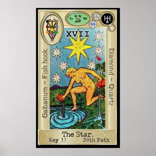 Ifdawn Deepdroom Tarot Key 17 ~ The Star Poster (Voorkant)