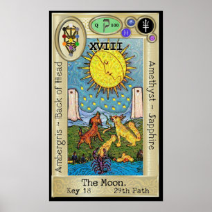 Ifdawn Deepdroom Tarot Key 18 ~ The Moon Poster