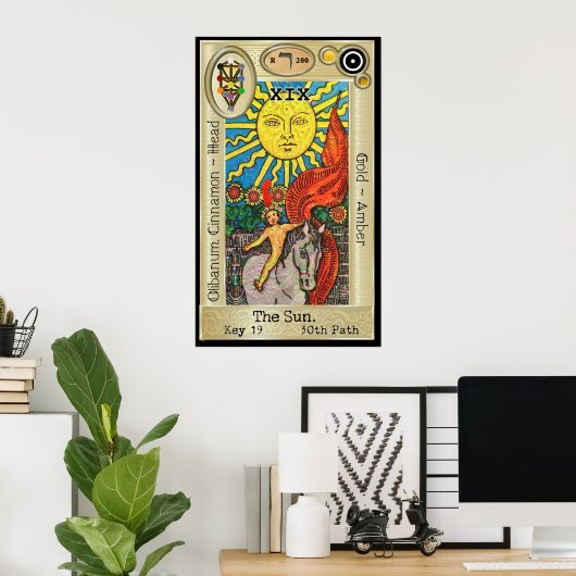 Ifdawn Deepdroom Tarot Key 19 ~ The Sun Poster (Thuiskantoor)