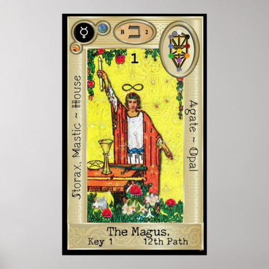Ifdawn Deepdroom Tarot Key 1 ~ The Magus Poster (Voorkant)