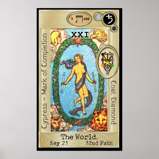 Ifdawn Deepdroom Tarot Key 21 ~ The World Poster (Voorkant)