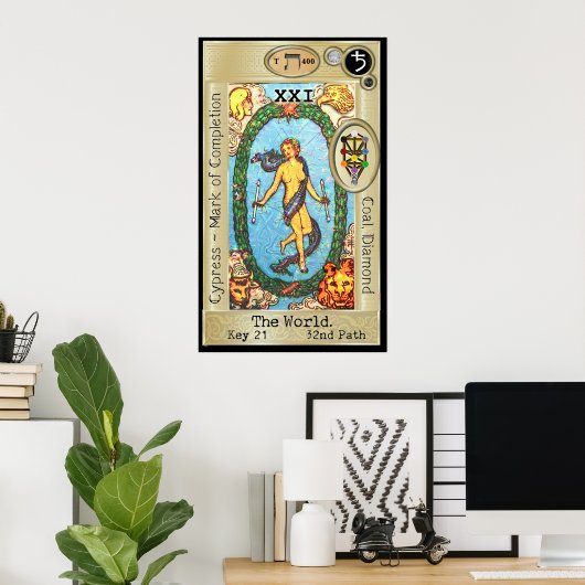 Ifdawn Deepdroom Tarot Key 21 ~ The World Poster (Thuiskantoor)
