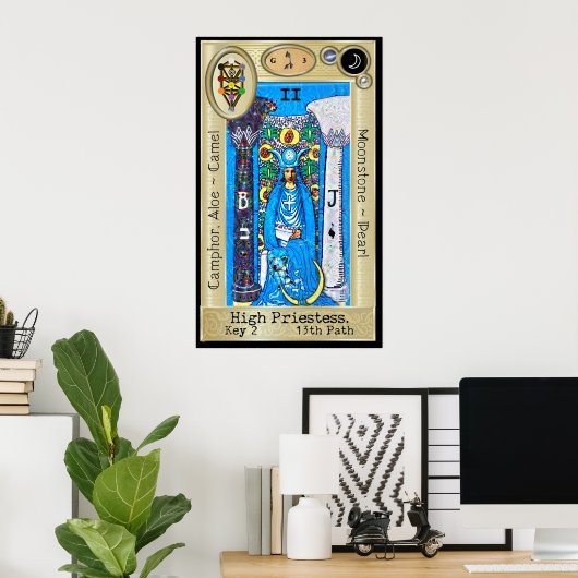 Ifdawn Deepdroom Tarot Key 2 ~ The High Priestess Poster (Thuiskantoor)