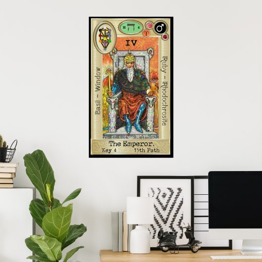 Ifdawn Deepdroom Tarot Key 4 ~ De keizer Poster (Thuiskantoor)