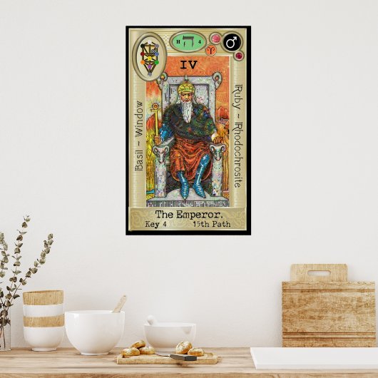 Ifdawn Deepdroom Tarot Key 4 ~ De keizer Poster (Keuken)