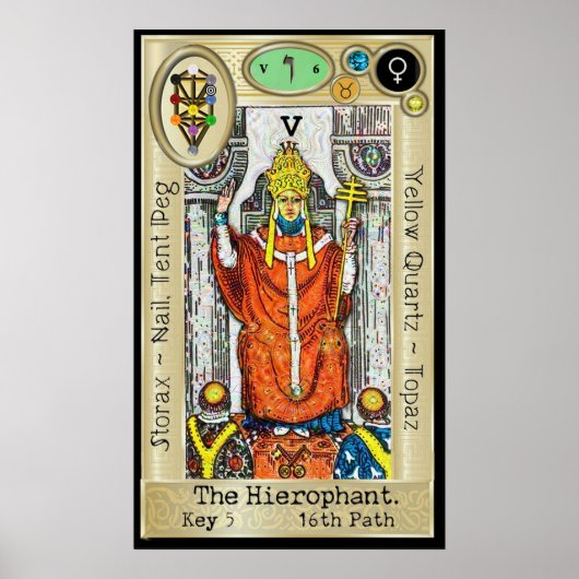 Ifdawn Deepdroom Tarot Key 5 ~ The Hierophant Poster (Voorkant)
